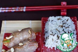 Рецепт: Свиные рулетики в японском стиле