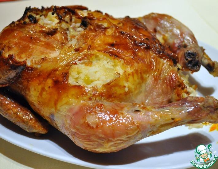 Рецепт: Курица фаршированная рисом в аэрогриле