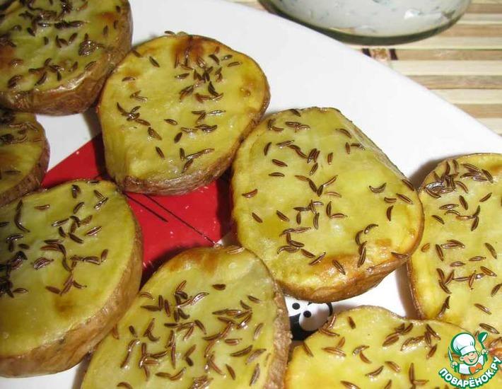 Рецепт: Рейнский картофель с тмином и пряным творогом