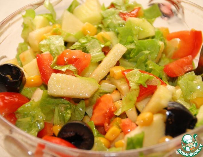 Рецепт: Салат с кукурузой и яблоками