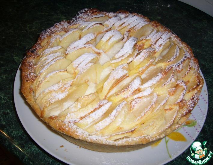 Рецепт: Открытый яблочный пирог
