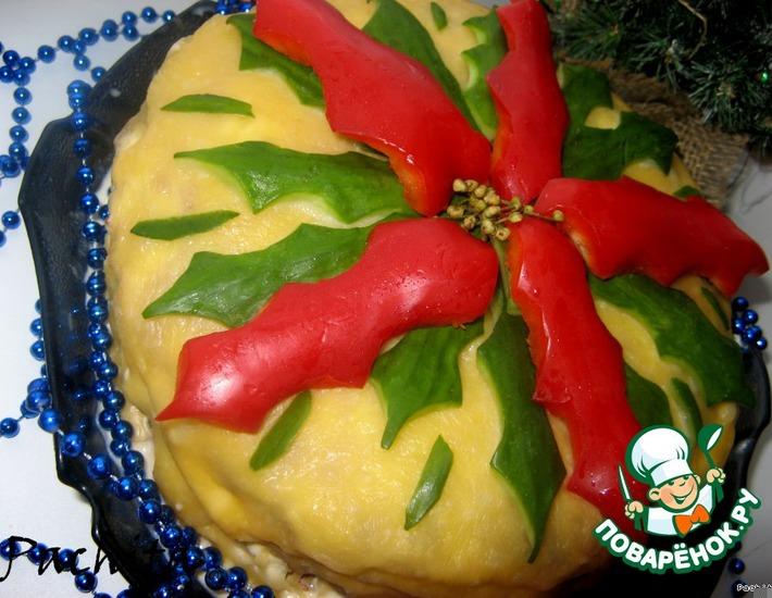 Рецепт: Закусочный торт Рождественский цветок