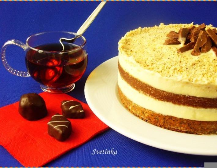 Рецепт: Маково-ореховый торт со сгущенкой