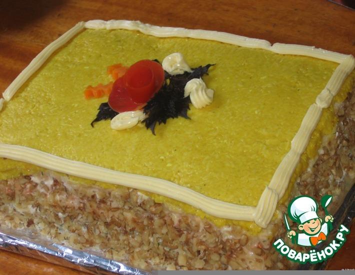 Рецепт: Закусочный торт Сырные страсти