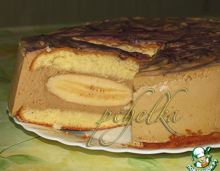 Рецепт: Сливочно-кофейный торт с бананами