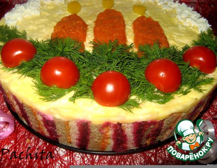 Рецепт: Закусочный торт Пламя свечи