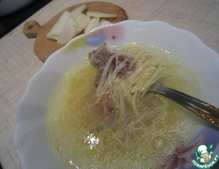 Рецепт: Суп-лапша домашняя с индюшатиной