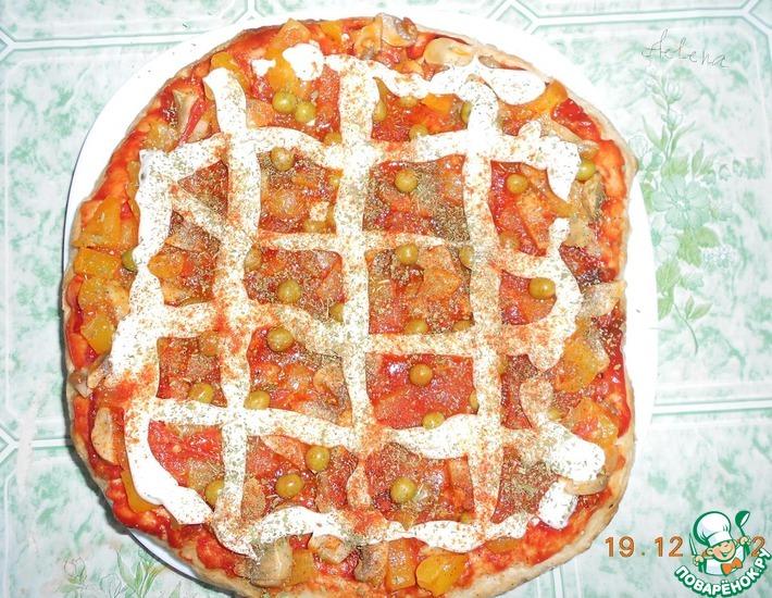 Рецепт: Постный пиццеобразный лаваш