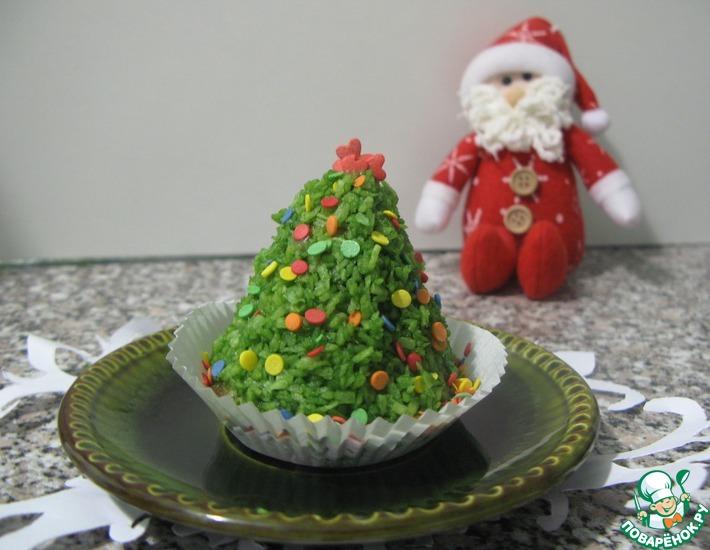Рецепт: Пирожное Рождественская ёлочка