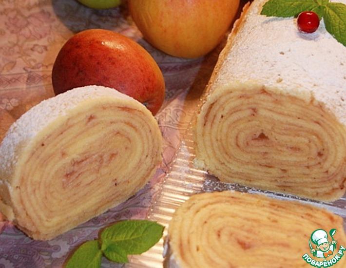 Рецепт: Рулет с яблоками Боло-де-Роло