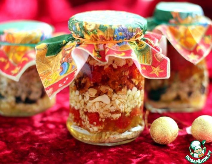 Рецепт: Орехи и сухофрукты в меду «Презент 2»