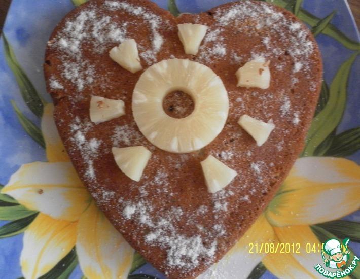 Рецепт: Медовый пирог с ананасом