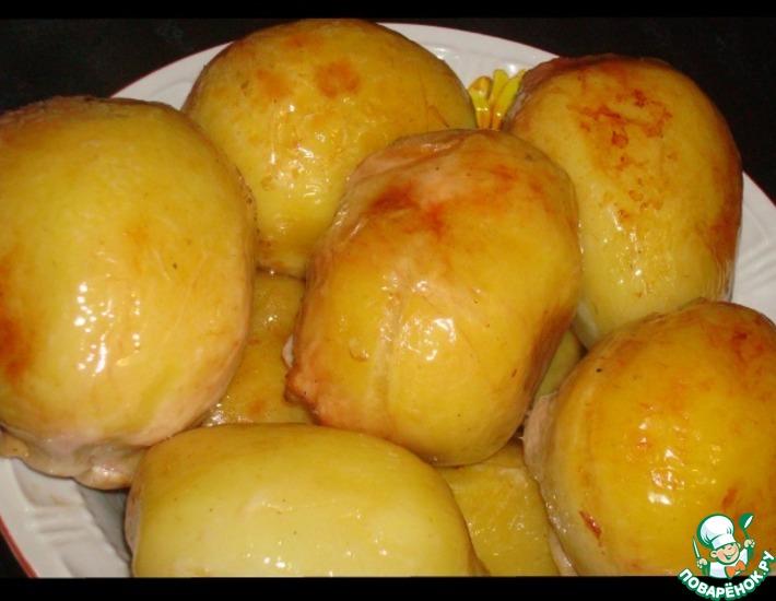 Рецепт: Фаршированный картофель в куриной коже