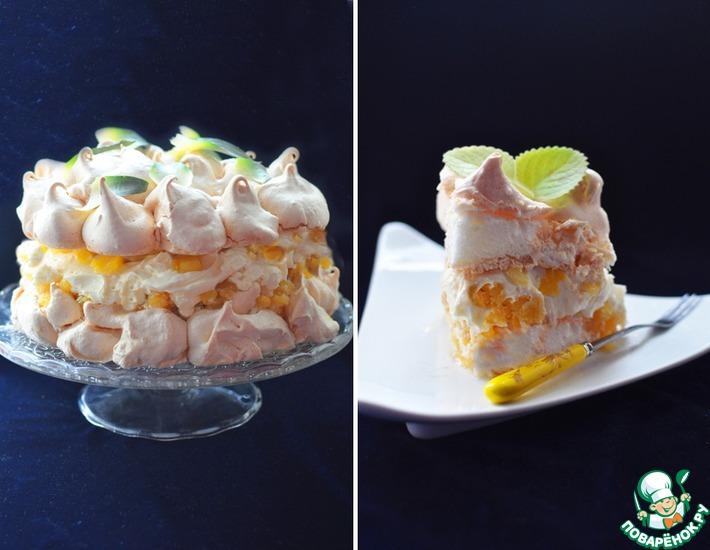 Рецепт: Невесомый торт-безе Пина Колада