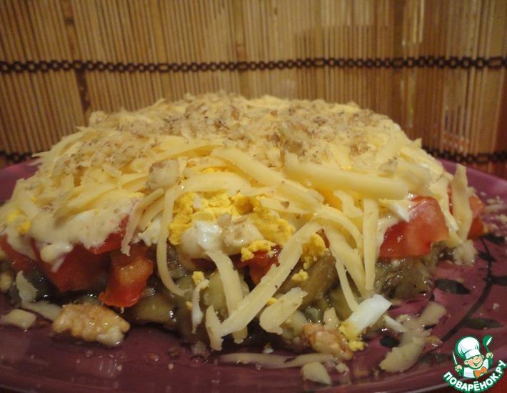 Рецепт: Слоеный салат из баклажанов