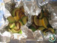 Запеченные креветки с семгой, ананасом и авокадо ингредиенты