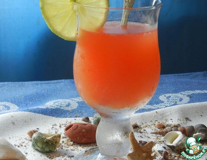 Рецепт: Чайно-цитрусовый пунш с фруктовым сиропом Морской бриз