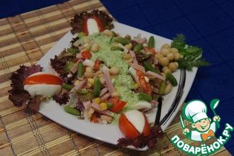 Рецепт: Салат с зеленой салатной заправкой