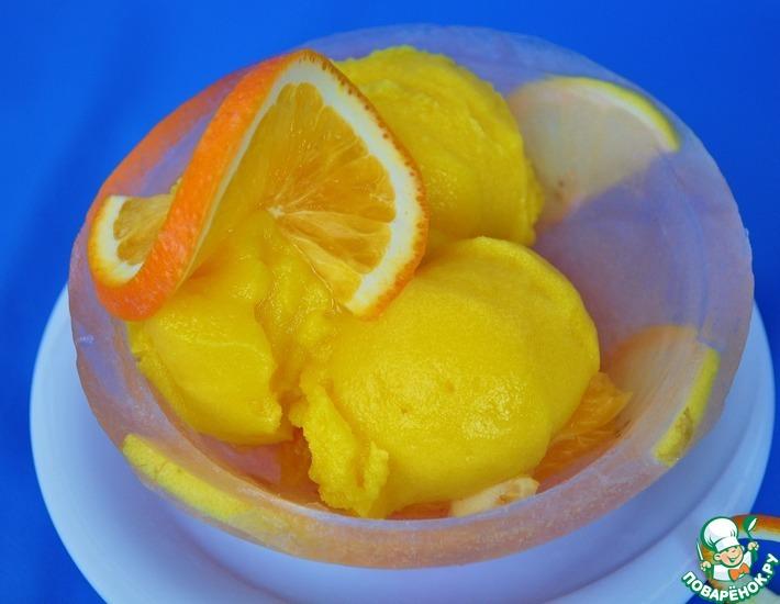 Рецепт: Ледяная чаша с лимонно-апельсиновым сорбетом