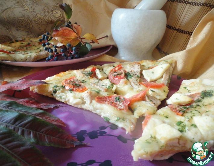 Рецепт: Пицца со сливочным соусом Осенний блюз