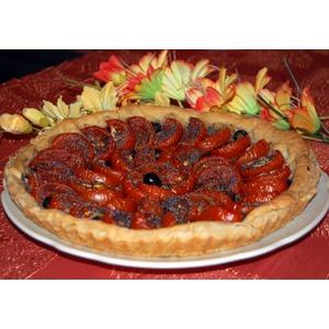 Открытый пирог с помидорами Томатная роза