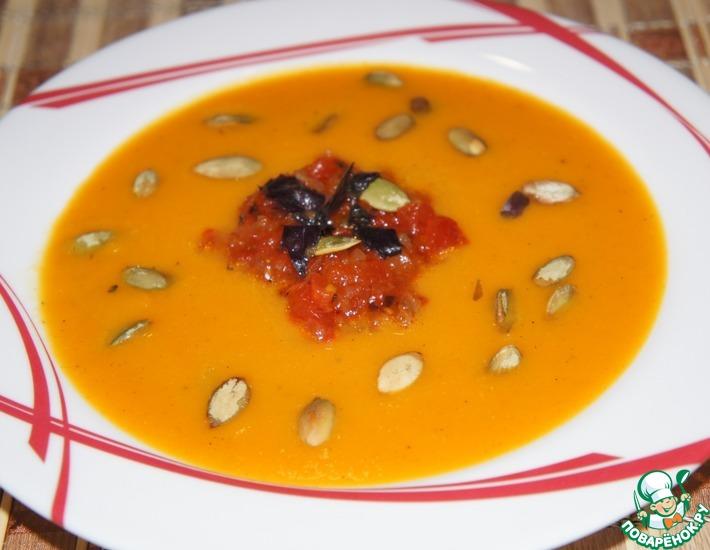 Рецепт: Суп-пюре из тыквы с медом и базиликом