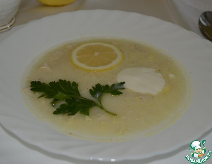 Рецепт: Греческий суп с лимоном Авголемоно