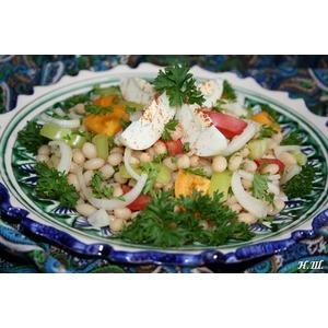 Турецкий салат из белой фасоли
