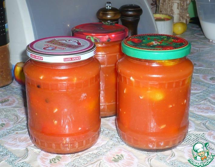 Рецепт: Помидоры в томатном соке Ежики