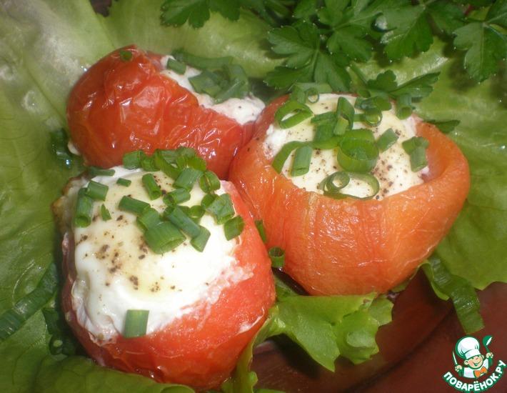 Рецепт: Яичница в помидорах