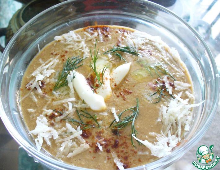 Рецепт: Чечевичный суп-пюре с белыми грибами и курицей
