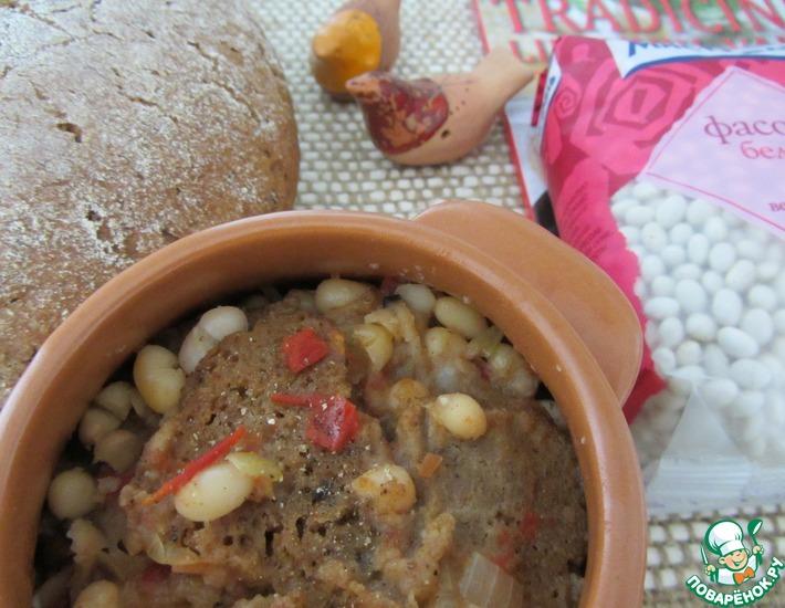 Рецепт: Хлебный суп с фасолью и помидорами