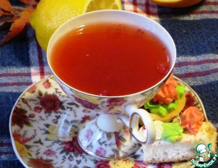 Рецепт: Клюквенный чай с цитрусовыми