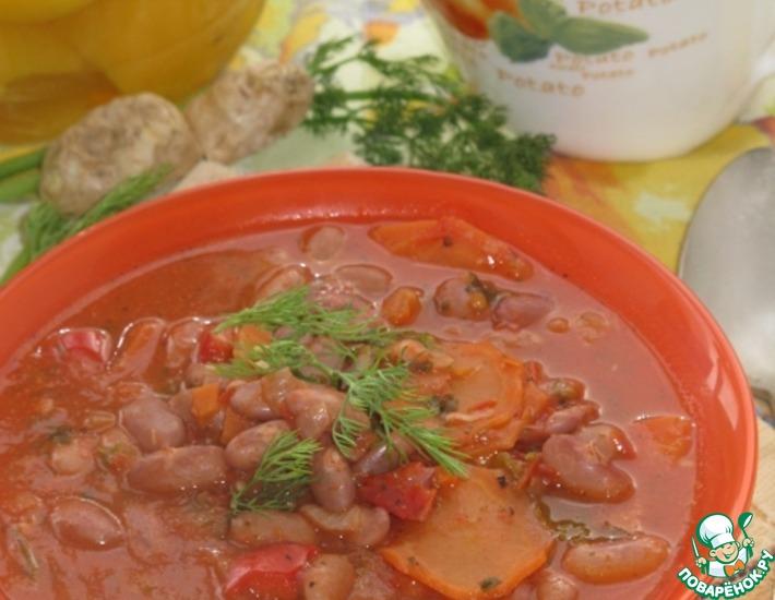 Рецепт: Фасолада-постный Греческий суп