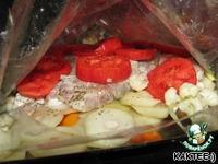 Пангасиус с овощами, запеченный в рукаве ингредиенты