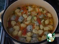 Суп с фрикадельками и клецками Весенний ингредиенты