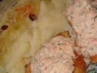 Жареный лосось и сырно-помидорный соус ингредиенты