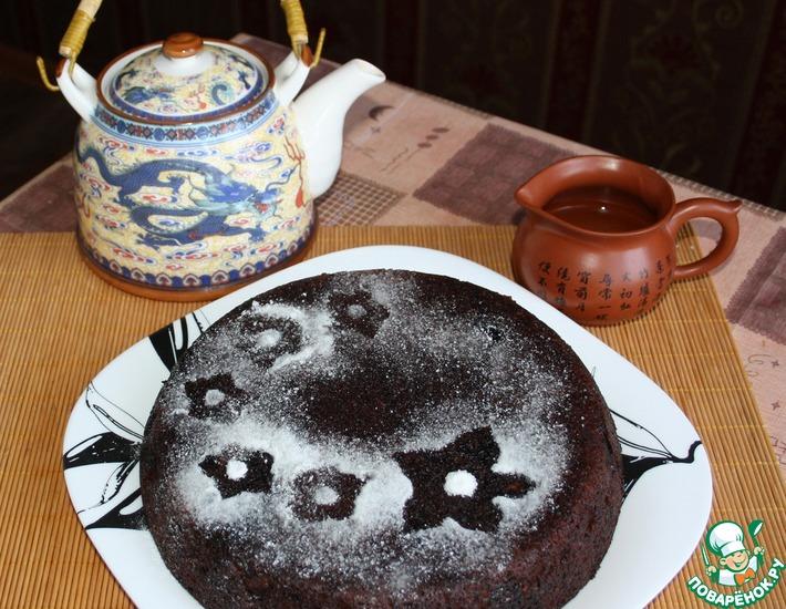 Рецепт: Шоколадный пирог с вишней и орехами