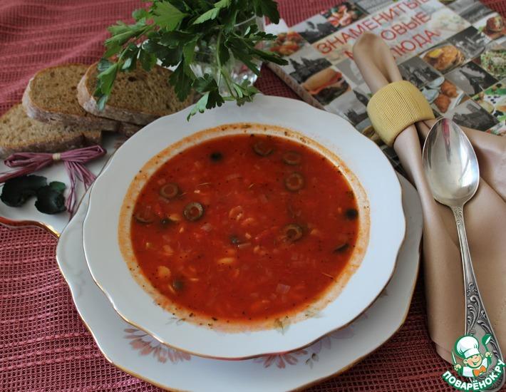 Рецепт: Томатный суп с пастой в средиземноморском стиле