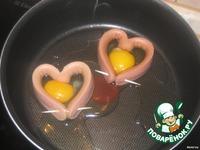 Сосиски с яйцами Завтрак для любимого ингредиенты