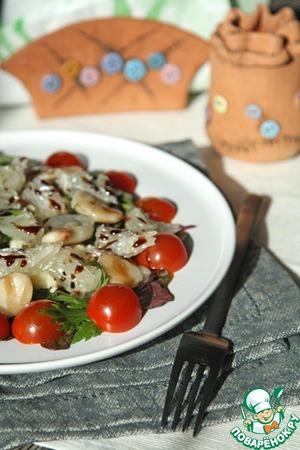Рецепт: Салат с фасолью и помело