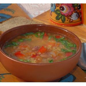 Овощной суп с фасолью и чечевицей