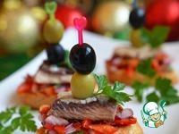 Кростини с маринованным салатом и сардинами ингредиенты