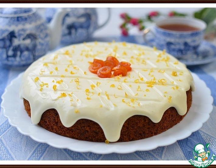Рецепт: Морковный пирог с лимонным кремом
