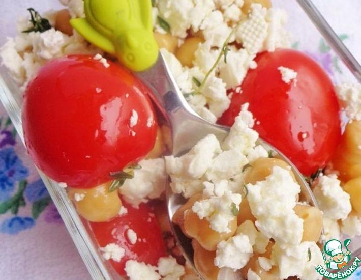 Рецепт: Салат из нута, томатов и феты