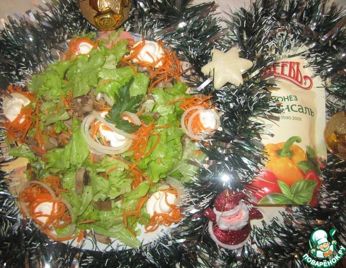 Рецепт: Салат из языка с морковью по-корейски