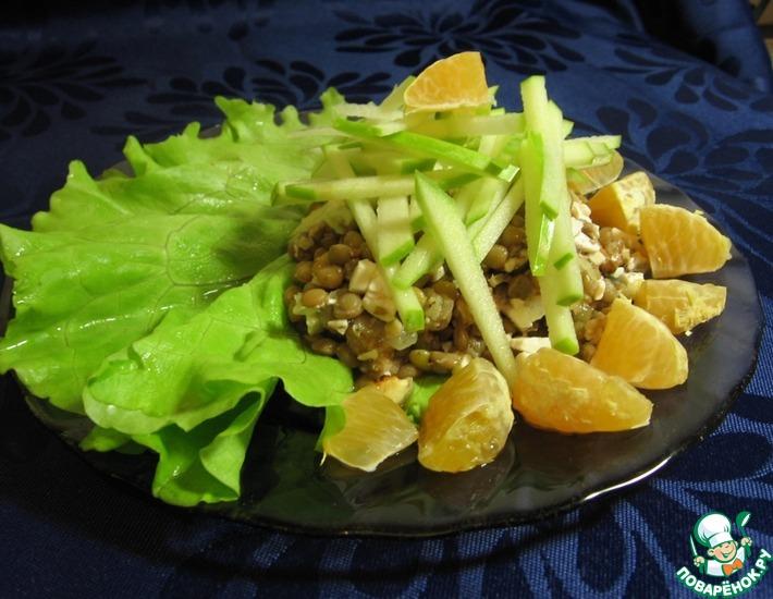 Рецепт: Легкий салат из чечевицы