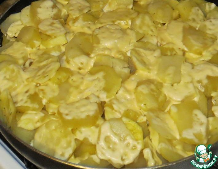 Рецепт: Картофель с курицей Сковородка