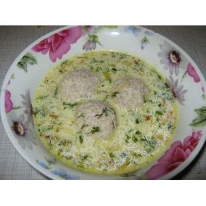 Нежный сырный суп с тефтелями