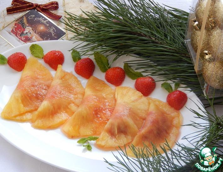 Рецепт: Равиоли из ананаса, маринованного в коньяке